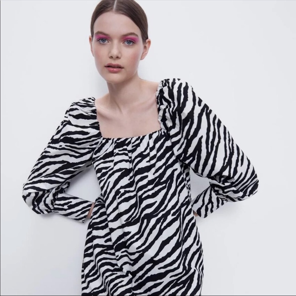 Zara animal print dress sz xs